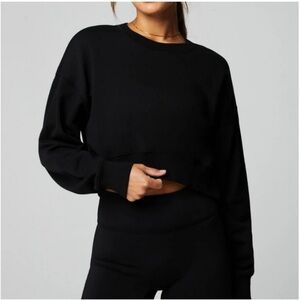 Fabletics black year round terry Cropped Sweatshirt